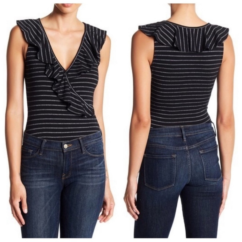 Cupcakes and Cashmere Black and Silver Blithe Bodysuit‎